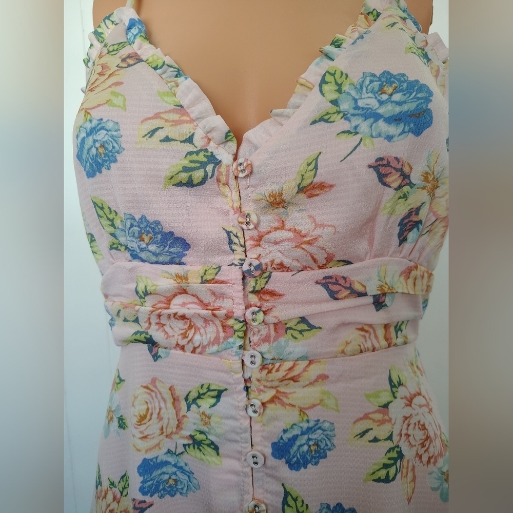 Forever 21 Floral Print Spaghetti Strap Dress Size M - Picture 4 of 10